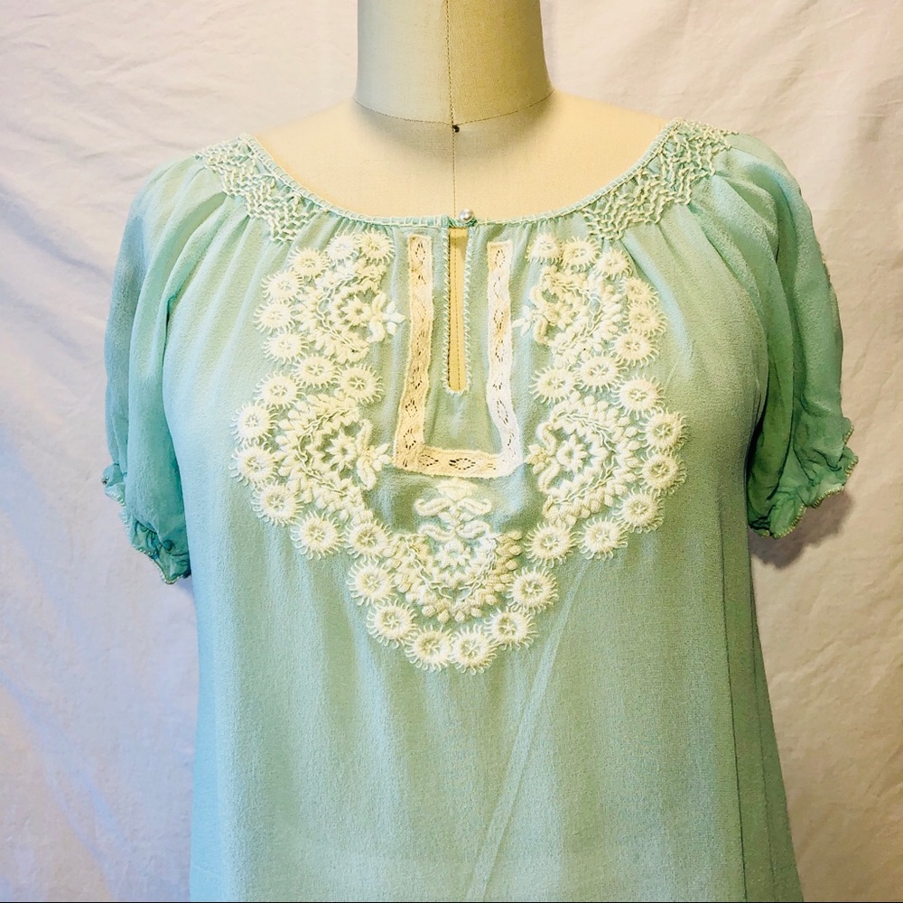 Tocca Silk Peasant blouse.